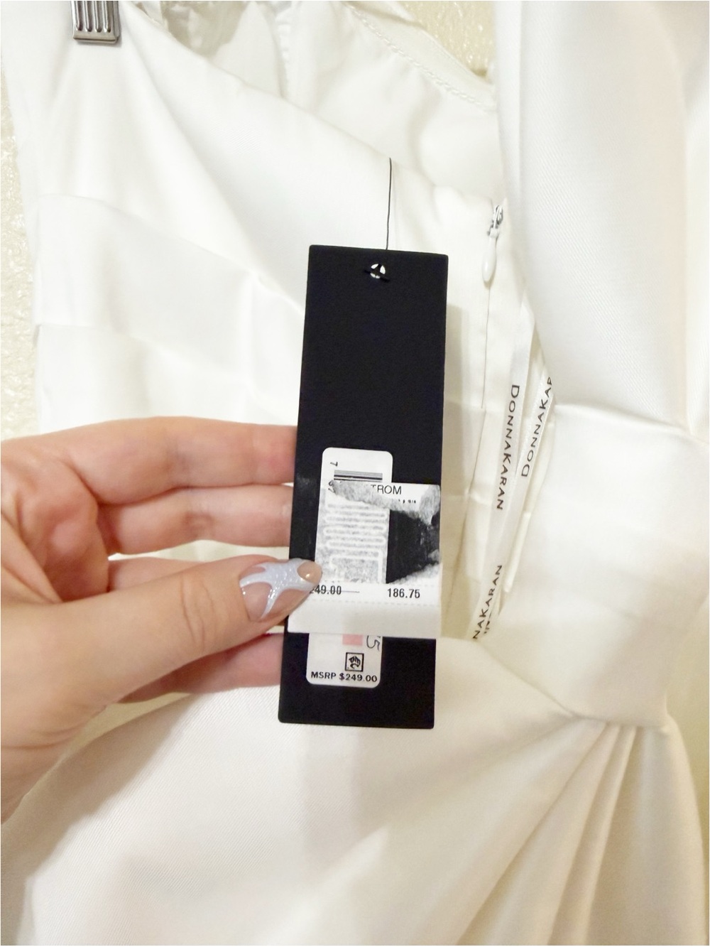 Donna Karan Mikado Sweetheart Neckline Oversized Bow Back Cocktail Dress NEW - Picture 10 of 12